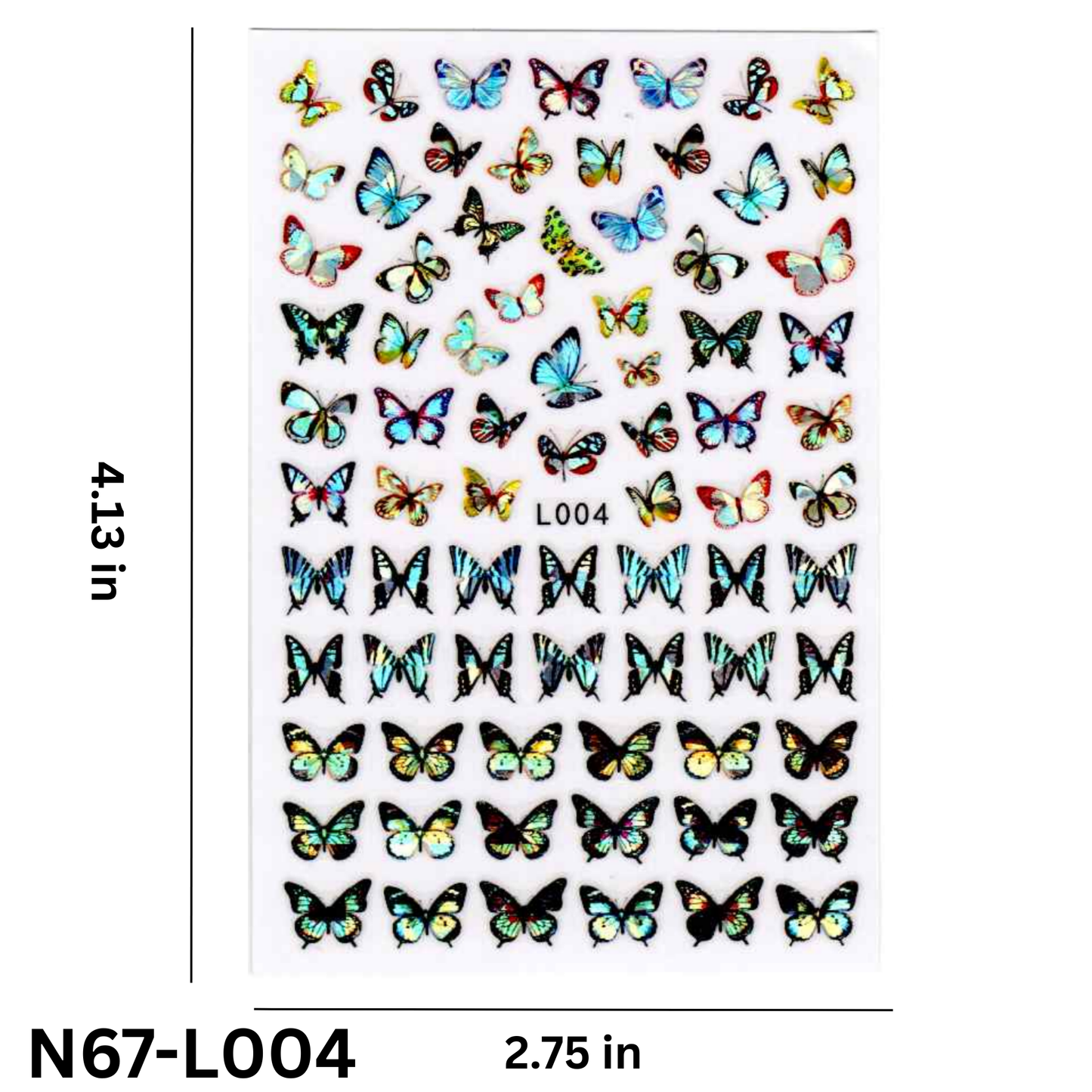 Holographic 3D Nail Stickers – Colorful Butterfly Nail Art Decals for Stunning Manicure