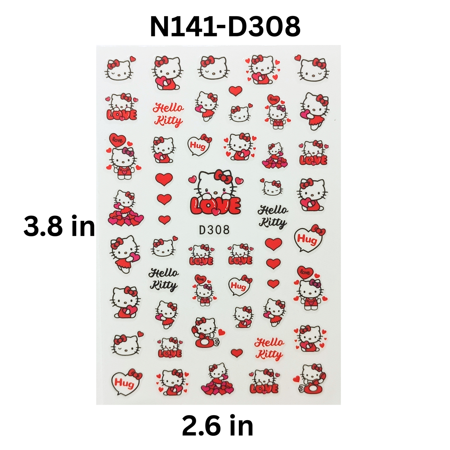 Hello Kitty 3D Nail Sticker Set – Cartoon Kawaii Nail Decoration