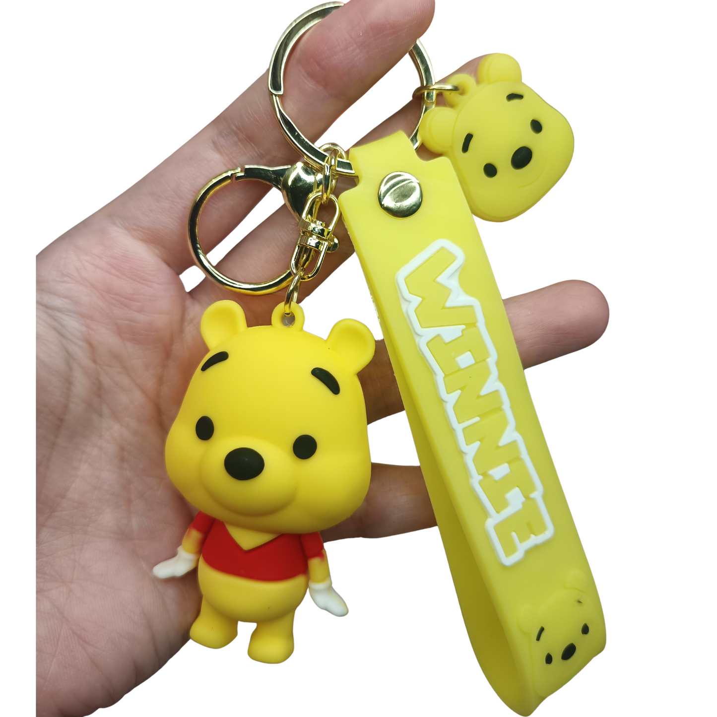 Cute Winnie the Pooh Keychain with Strap – Cartoon Bag Charm & Gift Idea
