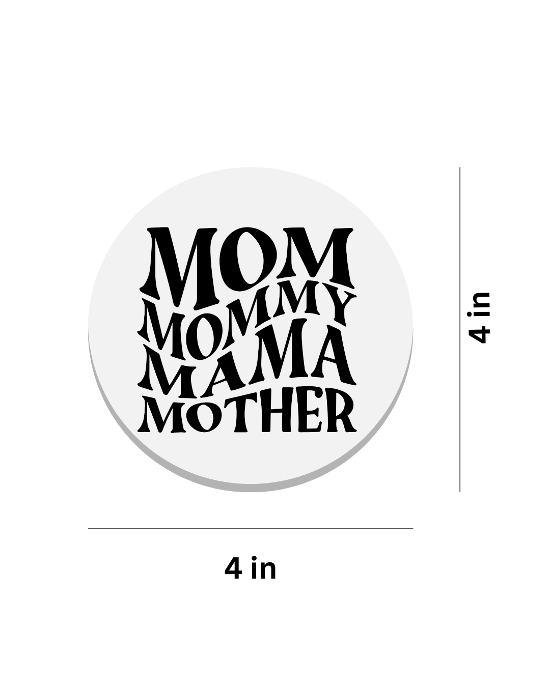 Set of 2 - 4-inch Coasters Mom Waterproof & Scratch-Resistant