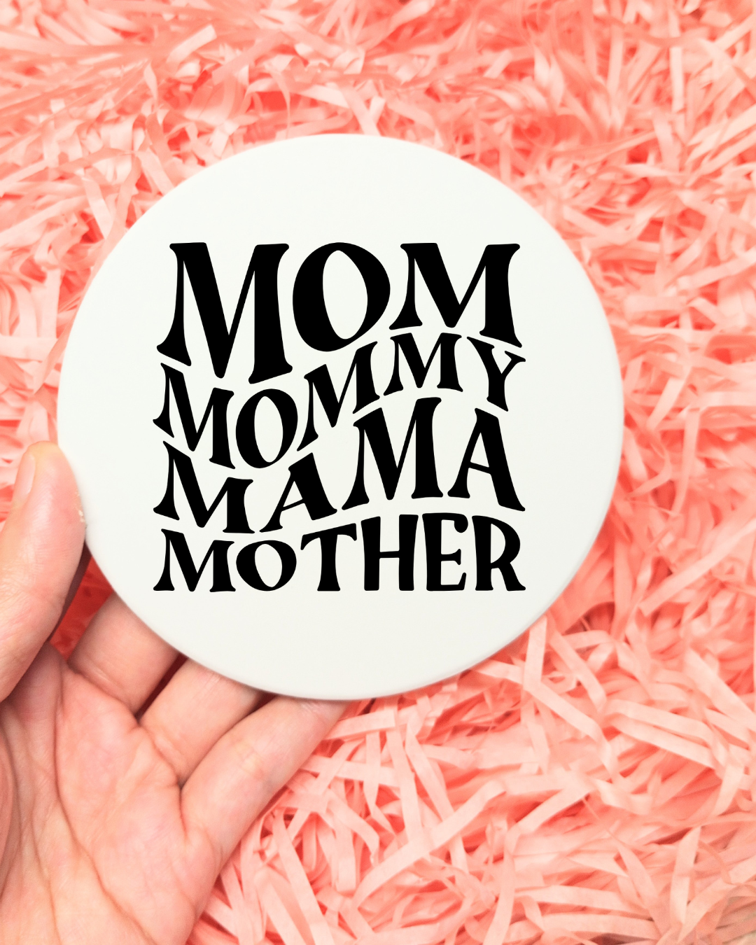 Set of 2 - 4-inch Coasters Mom Waterproof & Scratch-Resistant