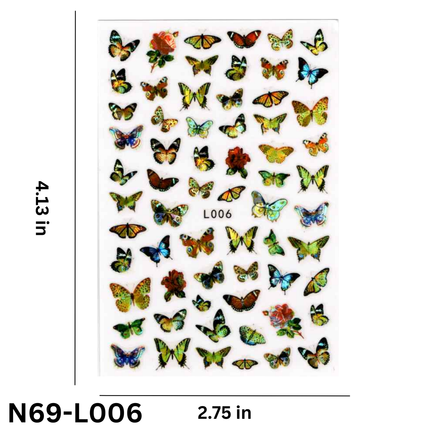 3D Nail Art Stickers – Hologram Butterfly Design for Manicure & Pedicure