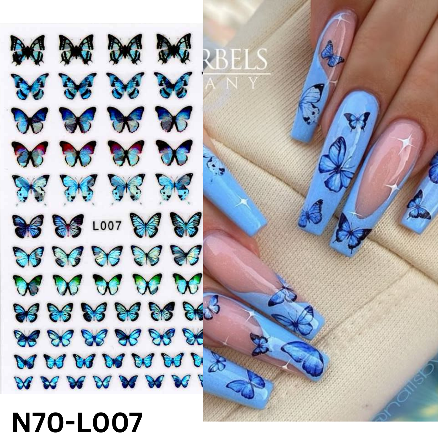 3D Butterfly Nail Art Stickers – Hologram Decals for Nails – Peel & Stick