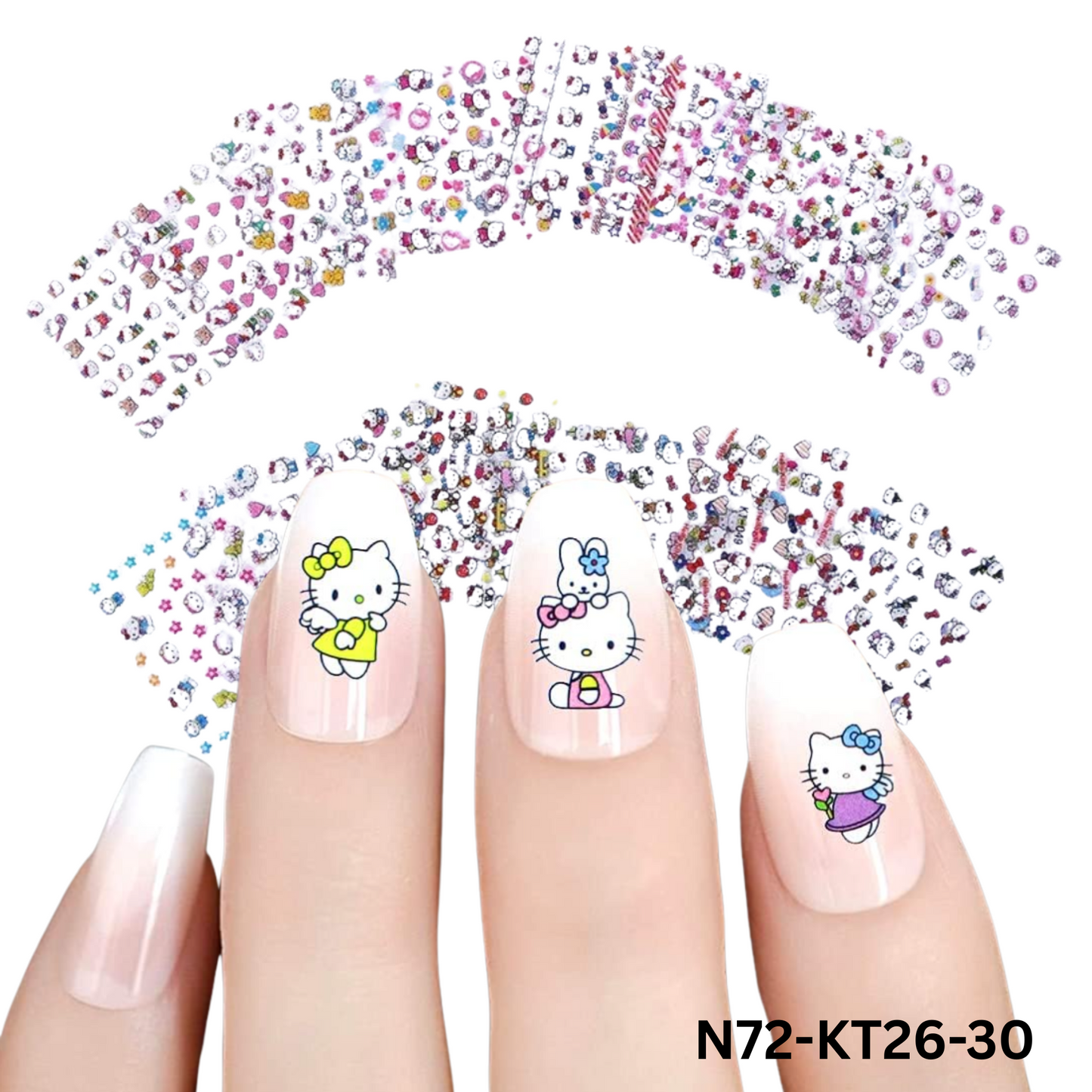 Set of 5 Hello Kitty Nail Decorations – Adorable Designs for Kids & Adults