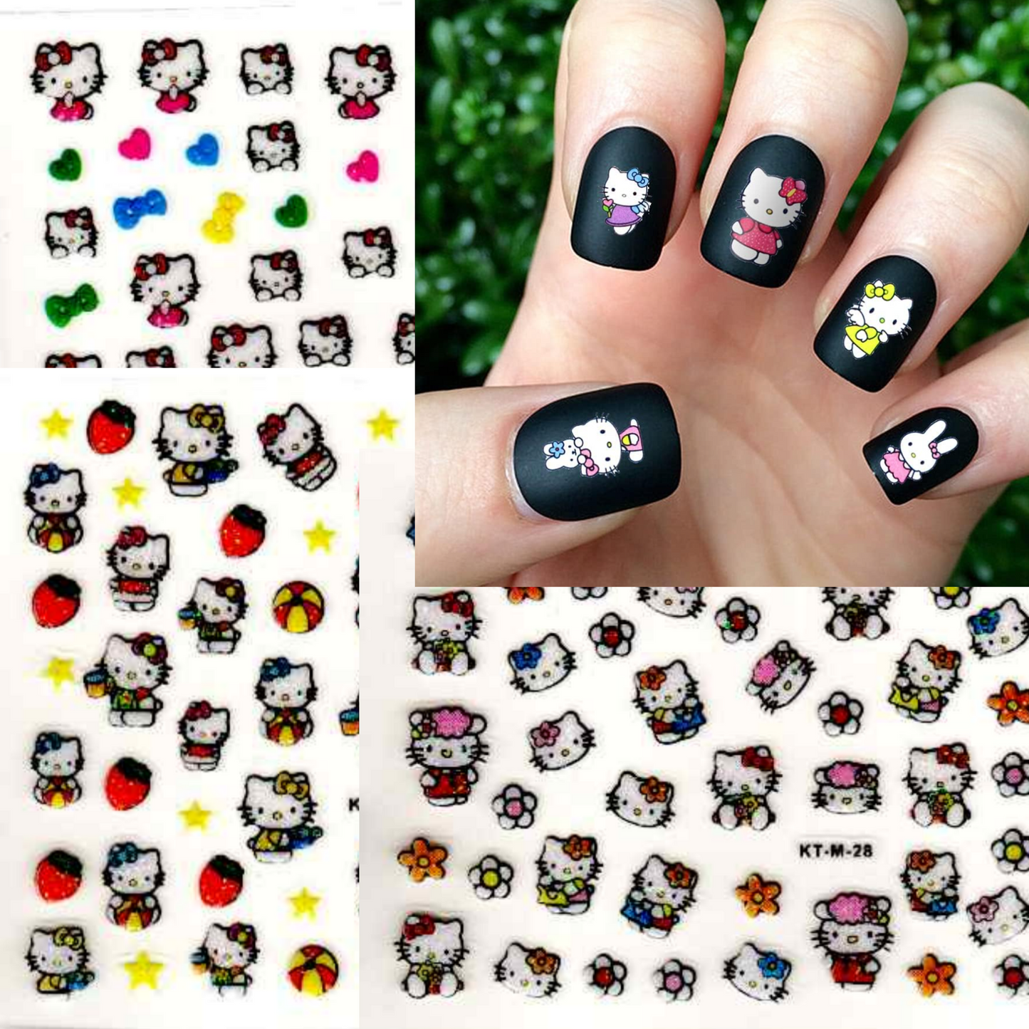 Set of 5 Hello Kitty Nail Decorations – Adorable Designs for Kids & Adults