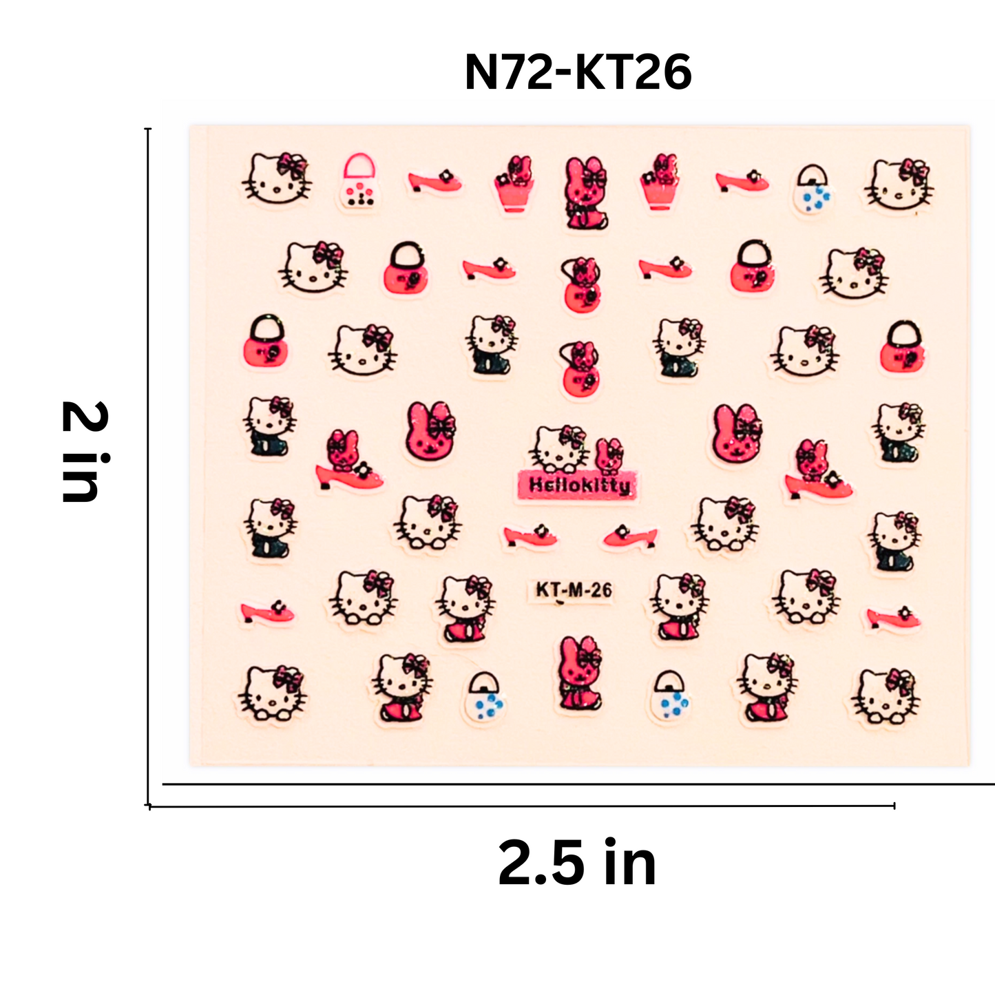 Set of 5 Hello Kitty Nail Decorations – Adorable Designs for Kids & Adults