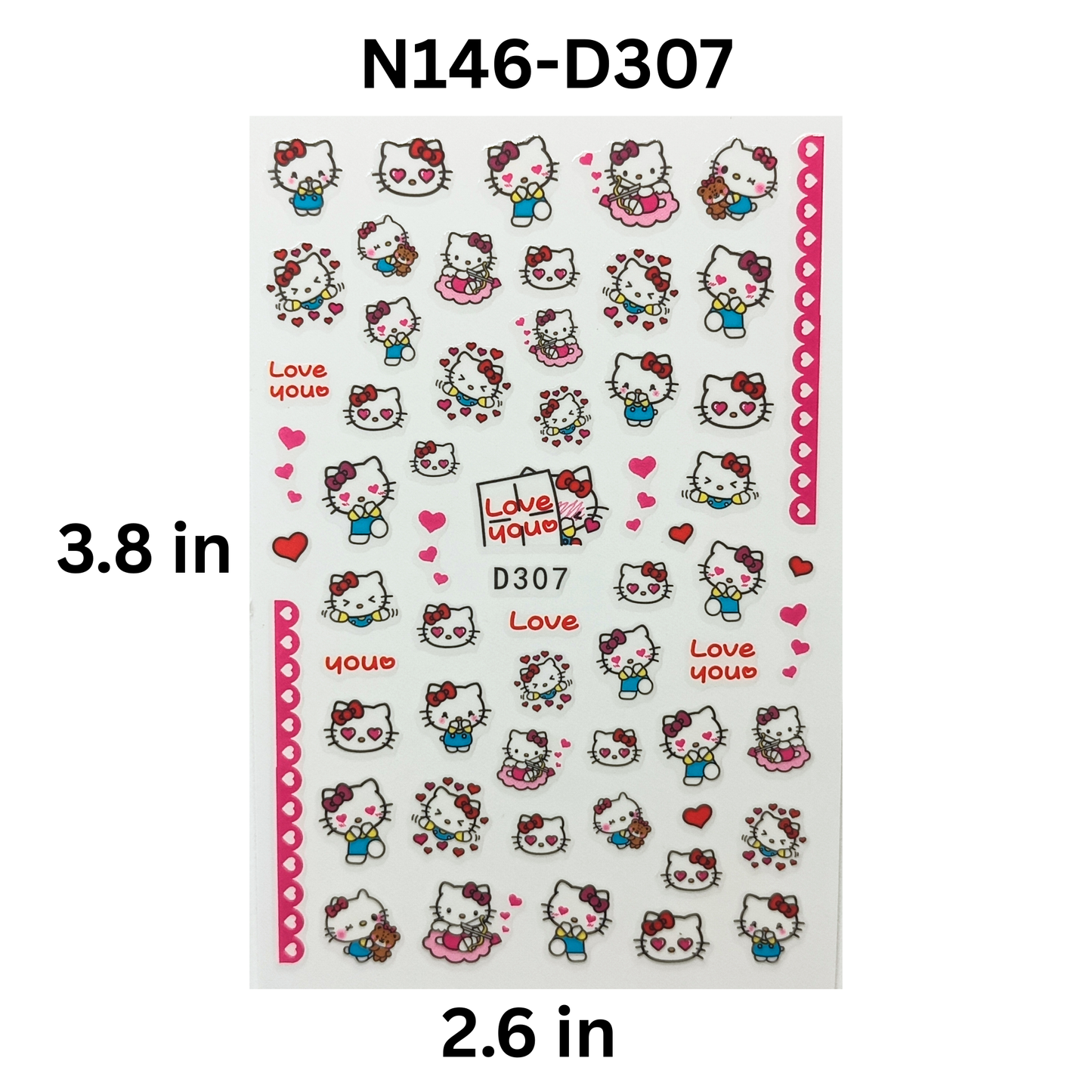 Fun Hello Kitty 3D Nail Decals – Easy Manicure Decoration Set