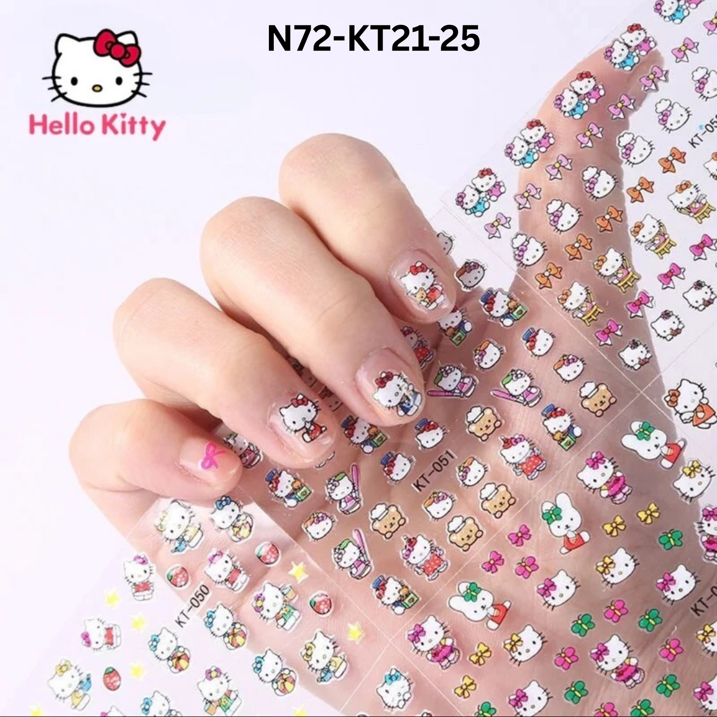 Set of 5 Mini Hello Kitty Nail Art Sticker Sheet – Fun Manicure Accessory