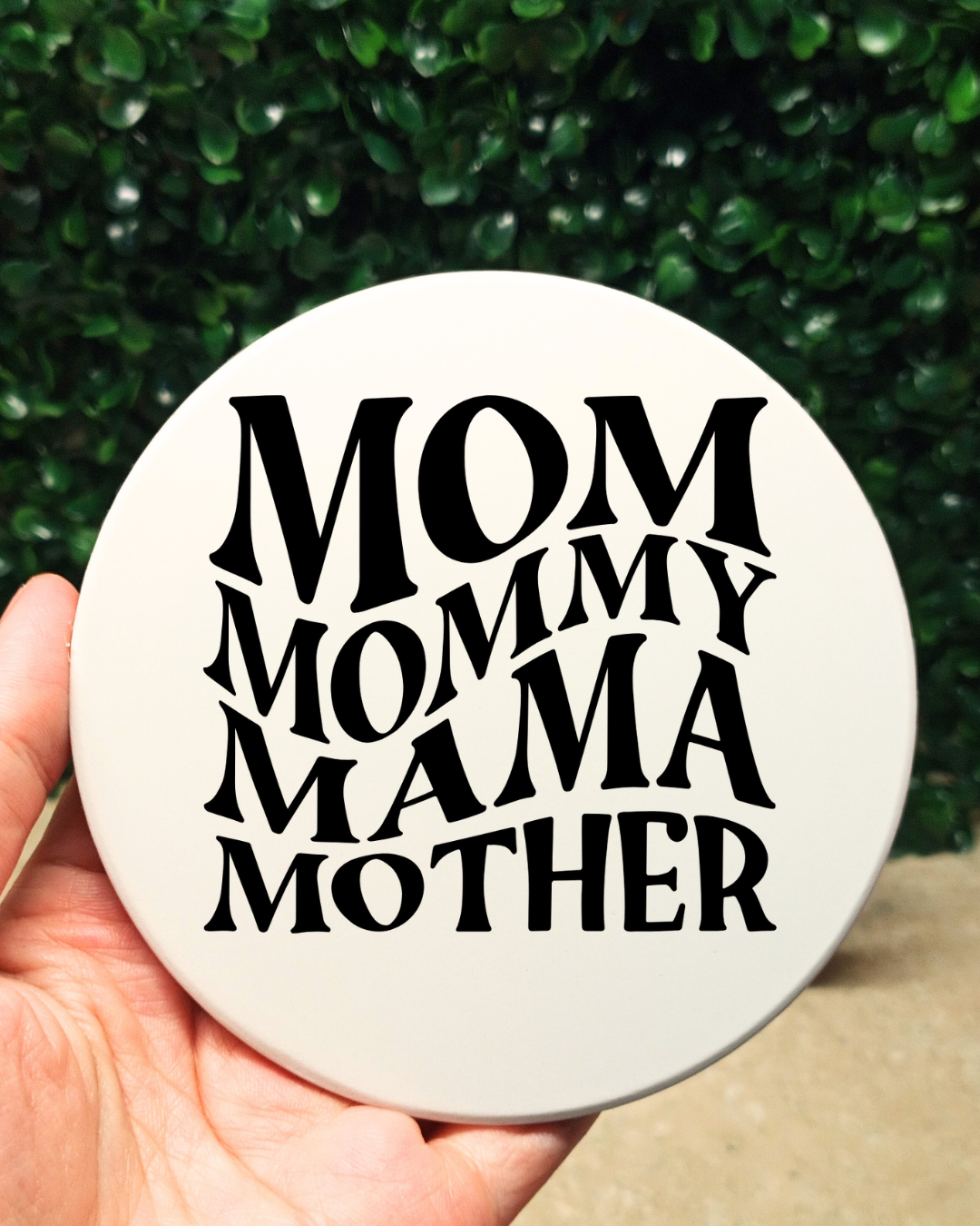 Set of 2 - 4-inch Coasters Mom Waterproof & Scratch-Resistant