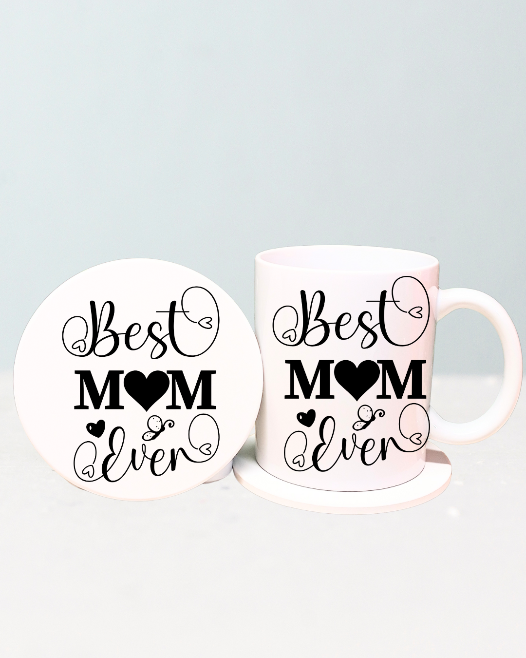 Best Mom Ever - 12oz Ceramic Mug & 4-inch Coaster A Heartfelt Gift for Mom