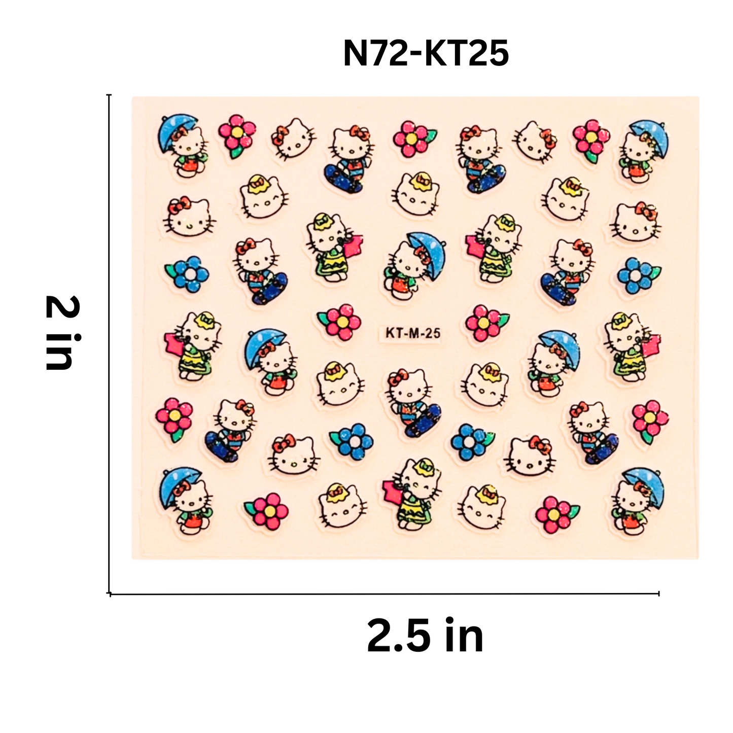 Set of 5 Mini Hello Kitty Nail Art Sticker Sheet – Fun Manicure Accessory