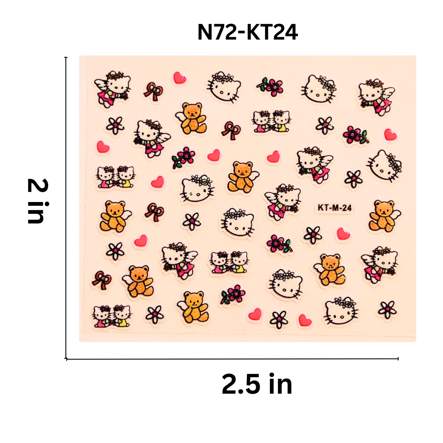 Set of 5 Mini Hello Kitty Nail Art Sticker Sheet – Fun Manicure Accessory