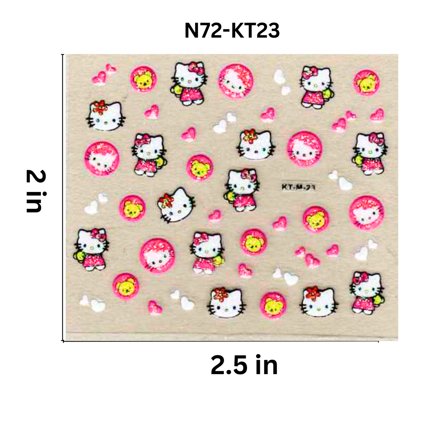 Set of 5 Mini Hello Kitty Nail Art Sticker Sheet – Fun Manicure Accessory