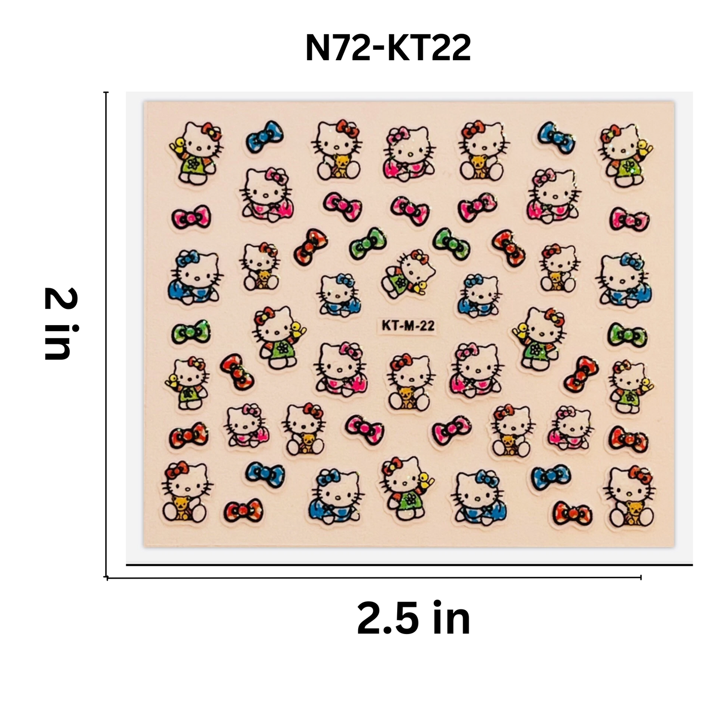 Set of 5 Mini Hello Kitty Nail Art Sticker Sheet – Fun Manicure Accessory