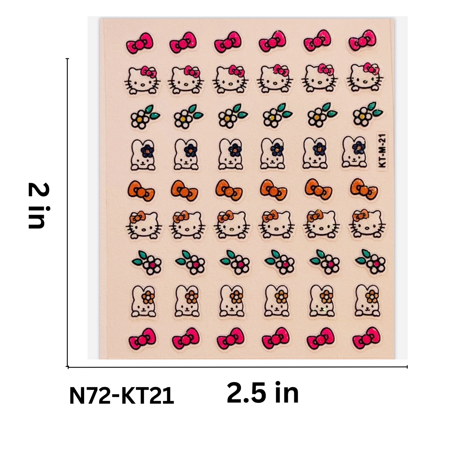 Set of 5 Mini Hello Kitty Nail Art Sticker Sheet – Fun Manicure Accessory