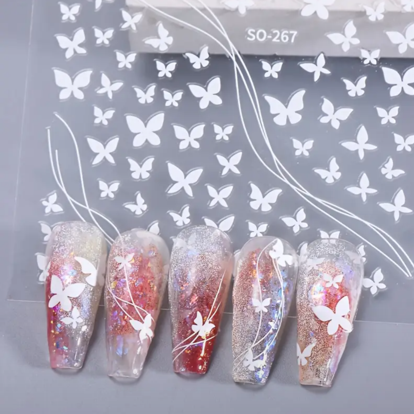 3D Butterfly Nail Stickers ā Self-Adhesive Nail Art Decals for Manicure & DIY Nail Design ā Multi-Color Butterfly Nail Stickers