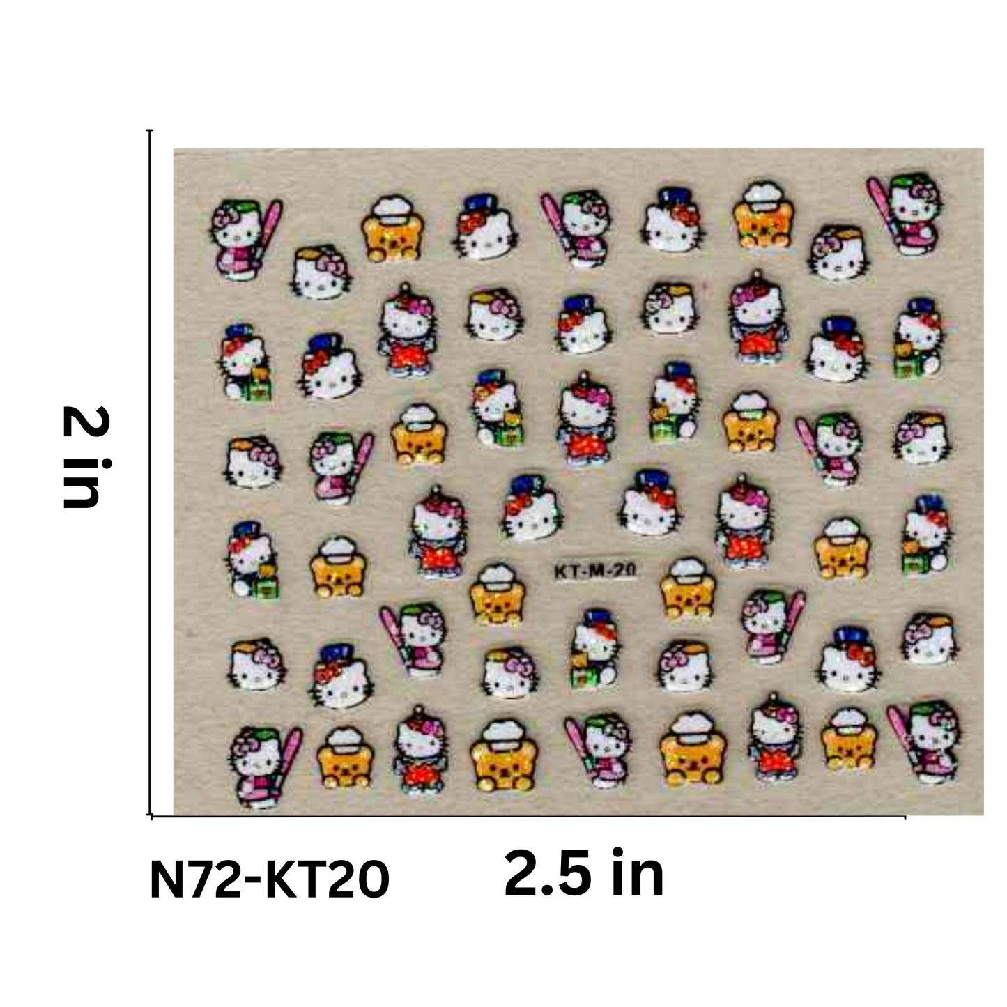 Set of 5 Cute Hello Kitty Nail Decals – Peel and Stick Nail Art