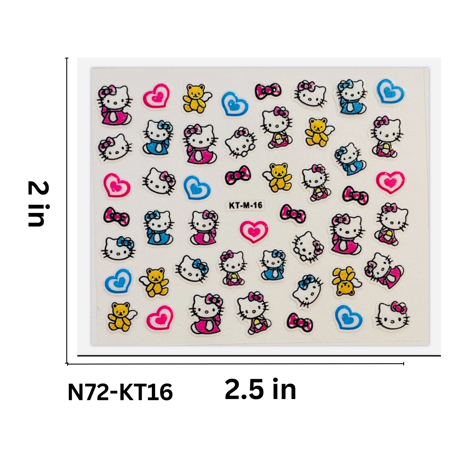 Set of 5 Cute Hello Kitty Nail Decals – Peel and Stick Nail Art