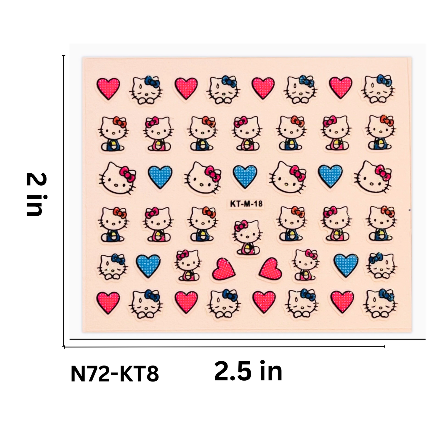 Set of 5 Cute Hello Kitty Nail Decals – Peel and Stick Nail Art