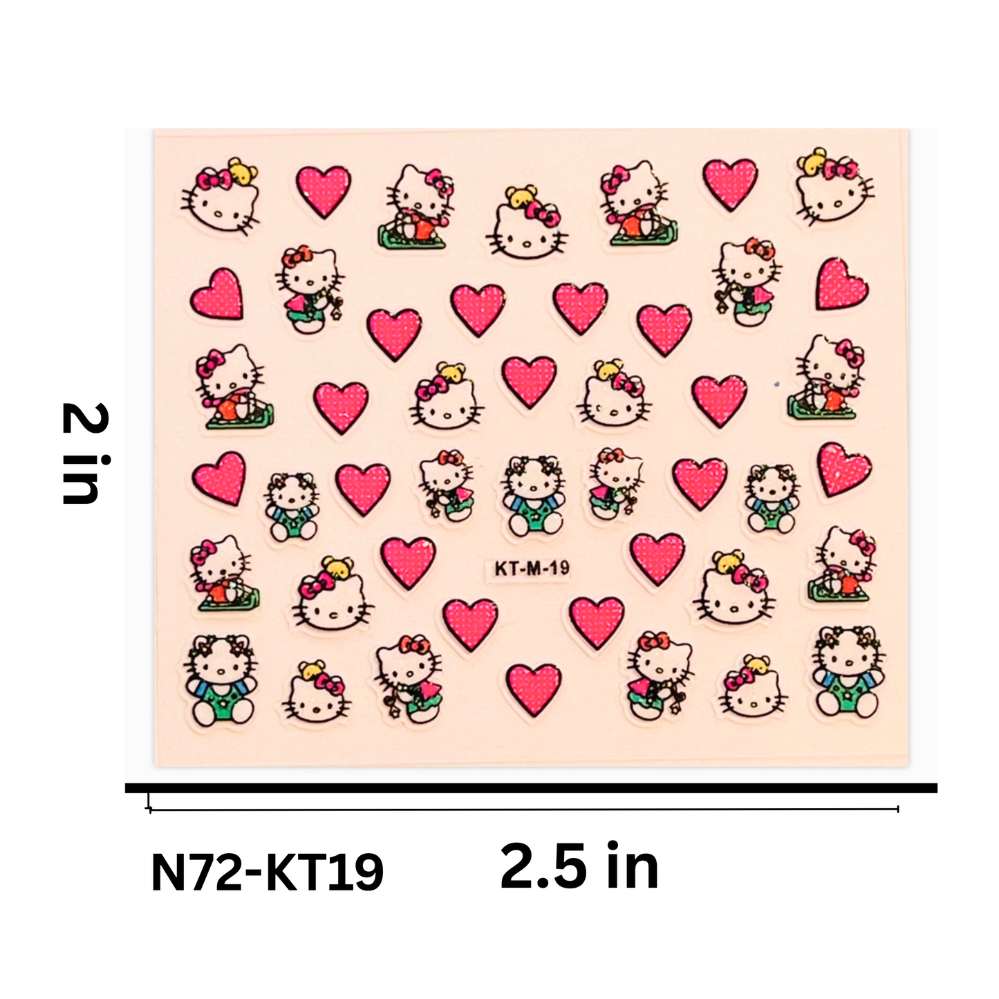 Set of 5 Cute Hello Kitty Nail Decals – Peel and Stick Nail Art