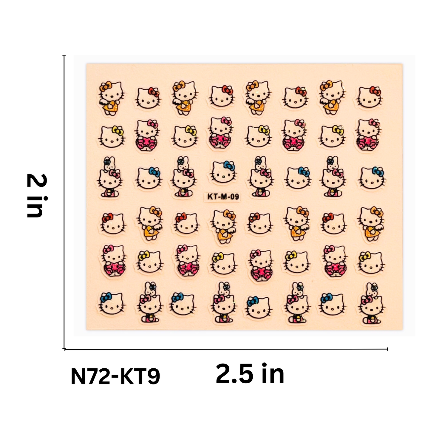 SET OF 5 Hello Kitty Nail Stickers – Easy DIY Nail Decoration for Girls & Women