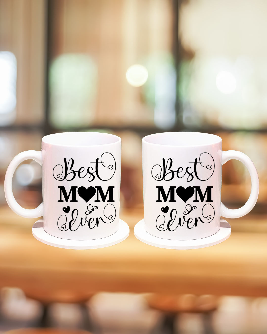 Best Mom Ever - 12oz Ceramic Mug & 4-inch Coaster A Heartfelt Gift for Mom