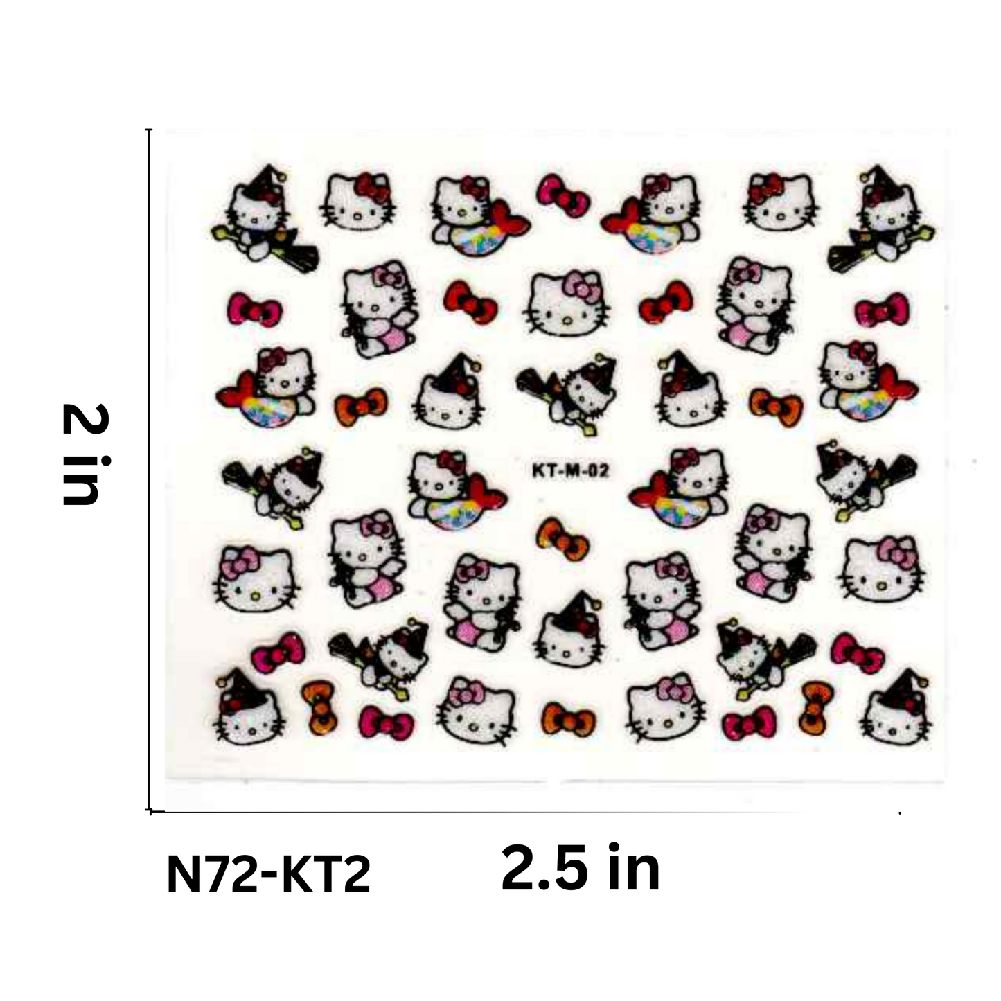 SET OF 5 Hello Kitty Nail Art Stickers – Cute Kawaii 3D Decals for Nails