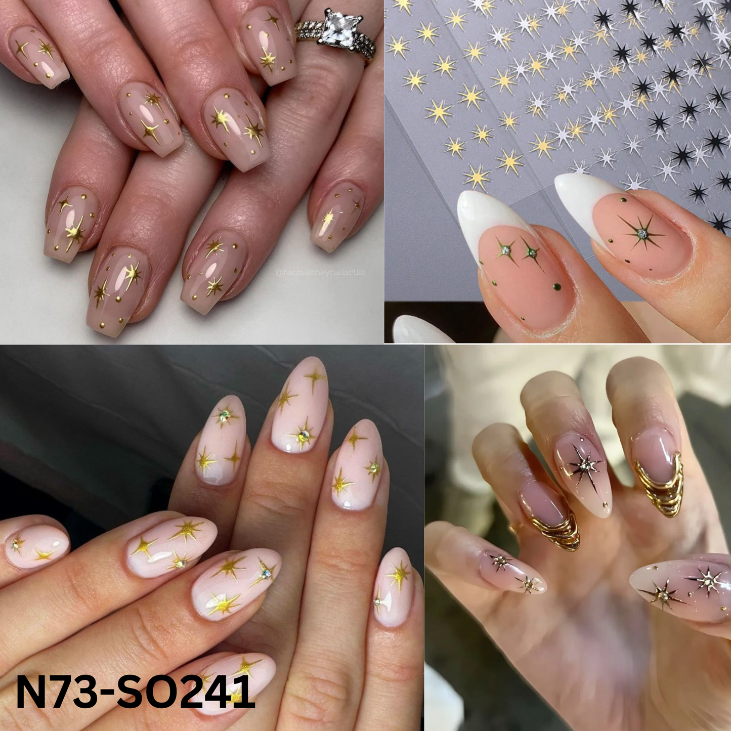 3D Star Nails Art Stickers Starlight Stylish tyles Self Adhesive Decals Nail