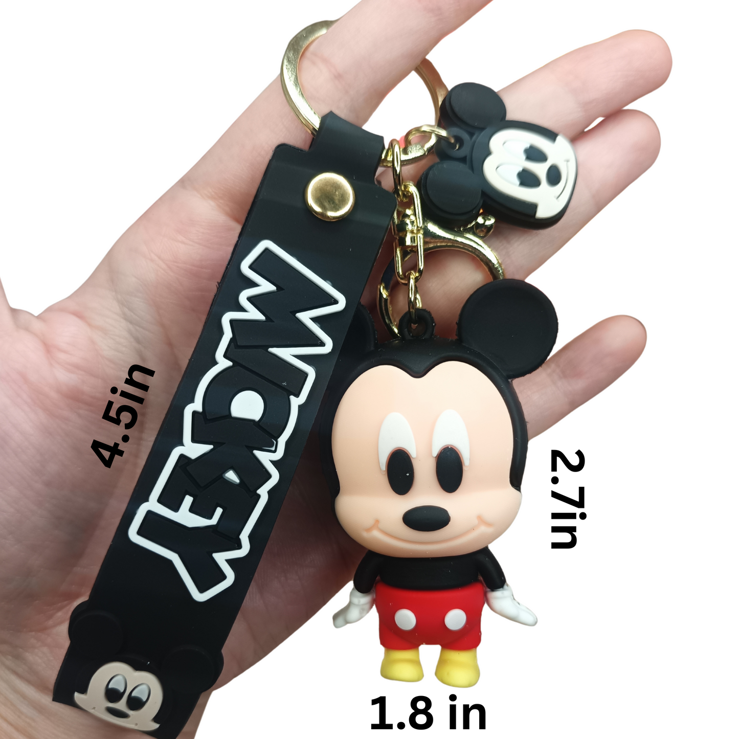 Cute Mickey Mouse Keychain with Strap – Cartoon Bag Charm & Gift Idea