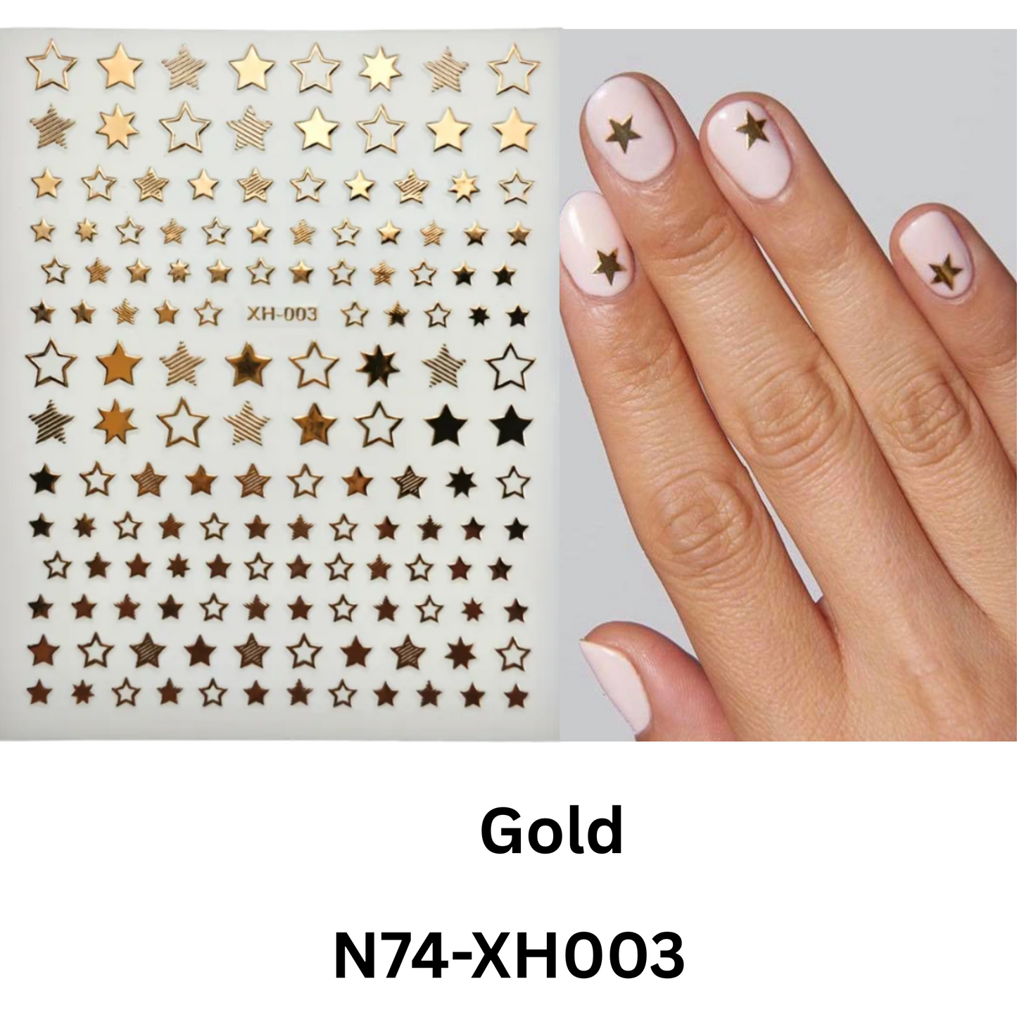 Star Nail Stickers, Nail Star Stickers For Nail Art, 3D Nail Art Star Decals, Small Star Stickers For Nails, Star Nail Design