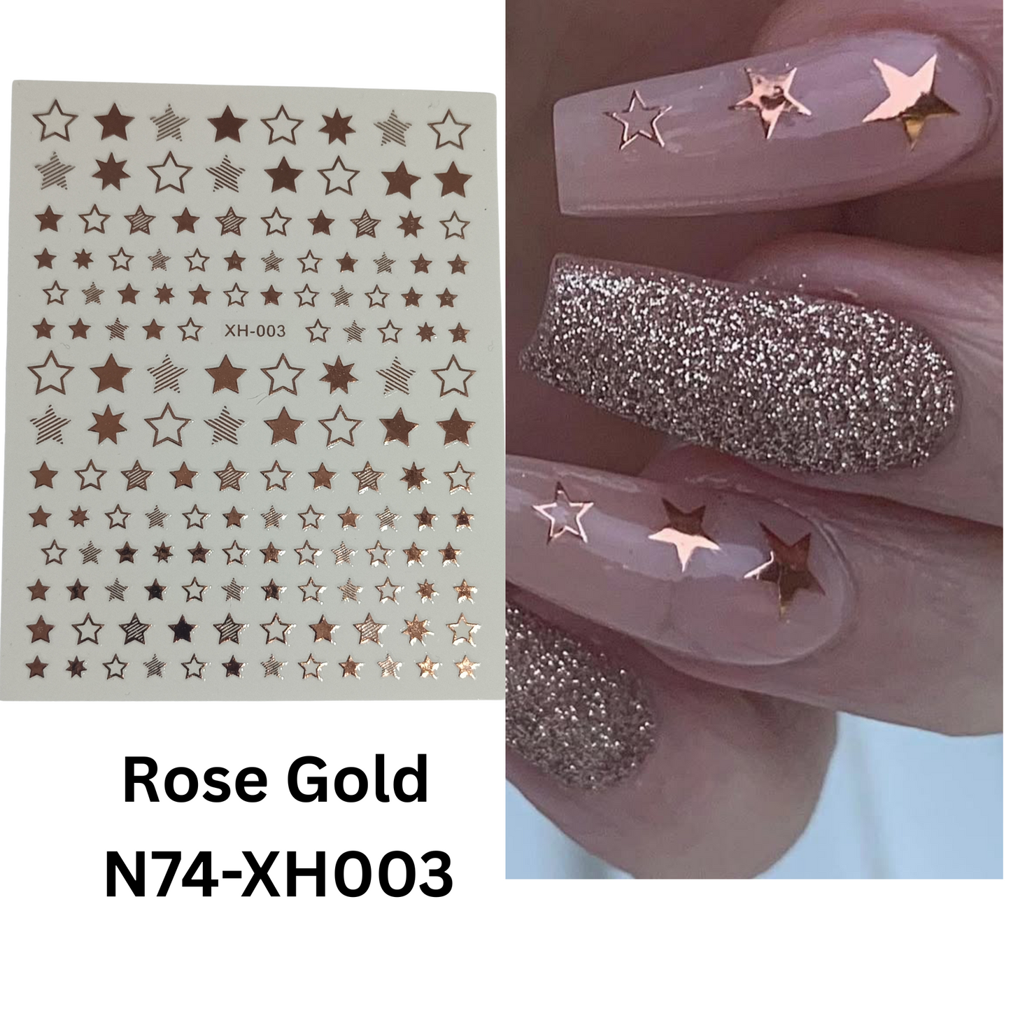 Star Nail Stickers, Nail Star Stickers For Nail Art, 3D Nail Art Star Decals, Small Star Stickers For Nails, Star Nail Design