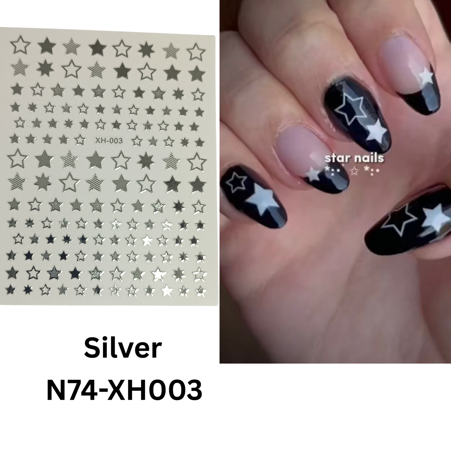 Star Nail Stickers, Nail Star Stickers For Nail Art, 3D Nail Art Star Decals, Small Star Stickers For Nails, Star Nail Design