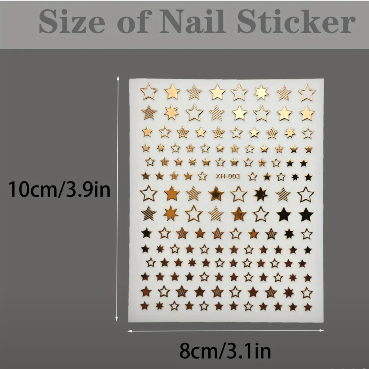 Star Nail Stickers, Nail Star Stickers For Nail Art, 3D Nail Art Star Decals, Small Star Stickers For Nails, Star Nail Design