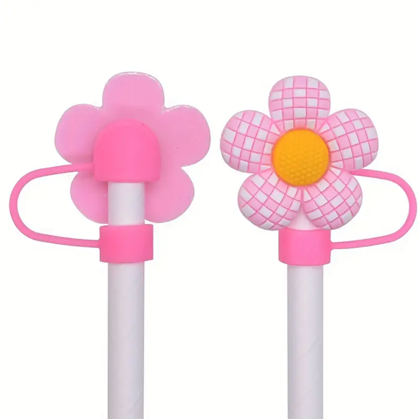 Floral Straw Toppers 10mm– Reusable Silicone Flower Covers for Tumblers & Cups | Cute & Functional Drink Accessories