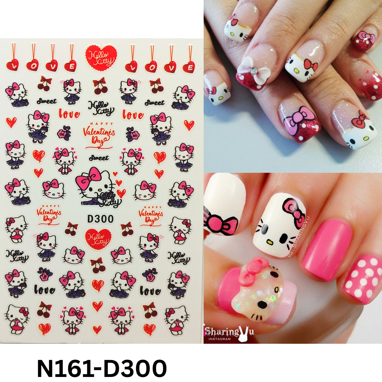 3D Hello Kitty Nail Art Stickers ā Easy Peel & Stick Nail Designs
