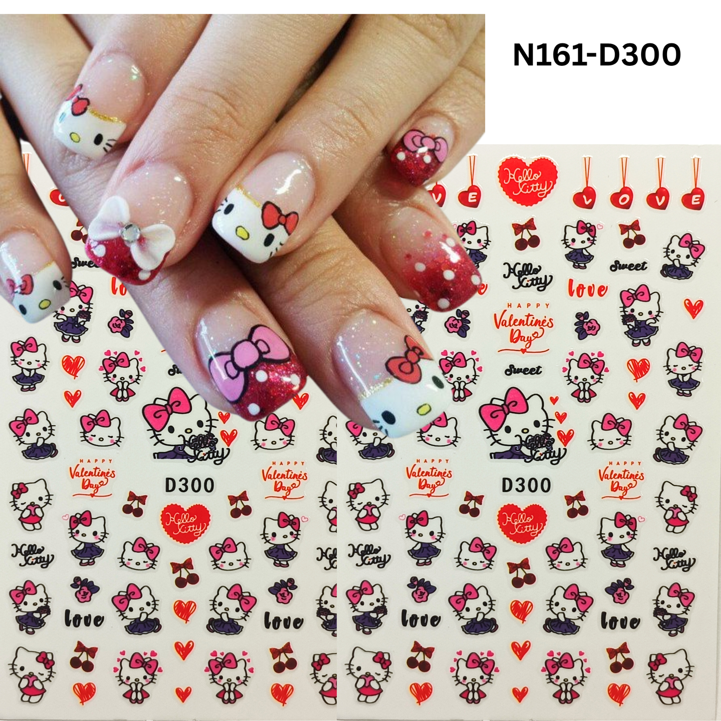 3D Hello Kitty Nail Art Stickers ā Easy Peel & Stick Nail Designs