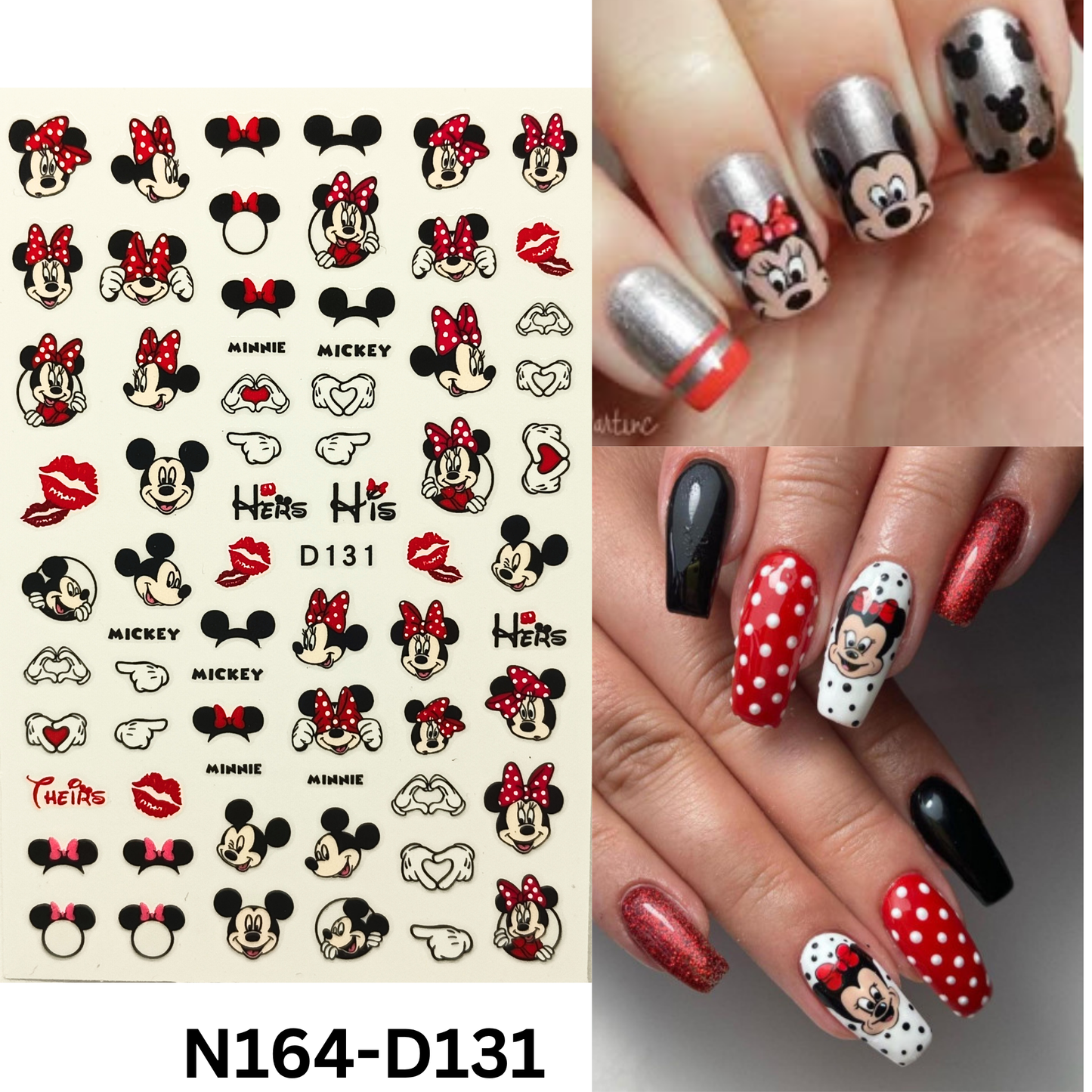 Mickey & Minnie Mouse Nail Stickers – 3D Nail Art for Party or Daily Wear