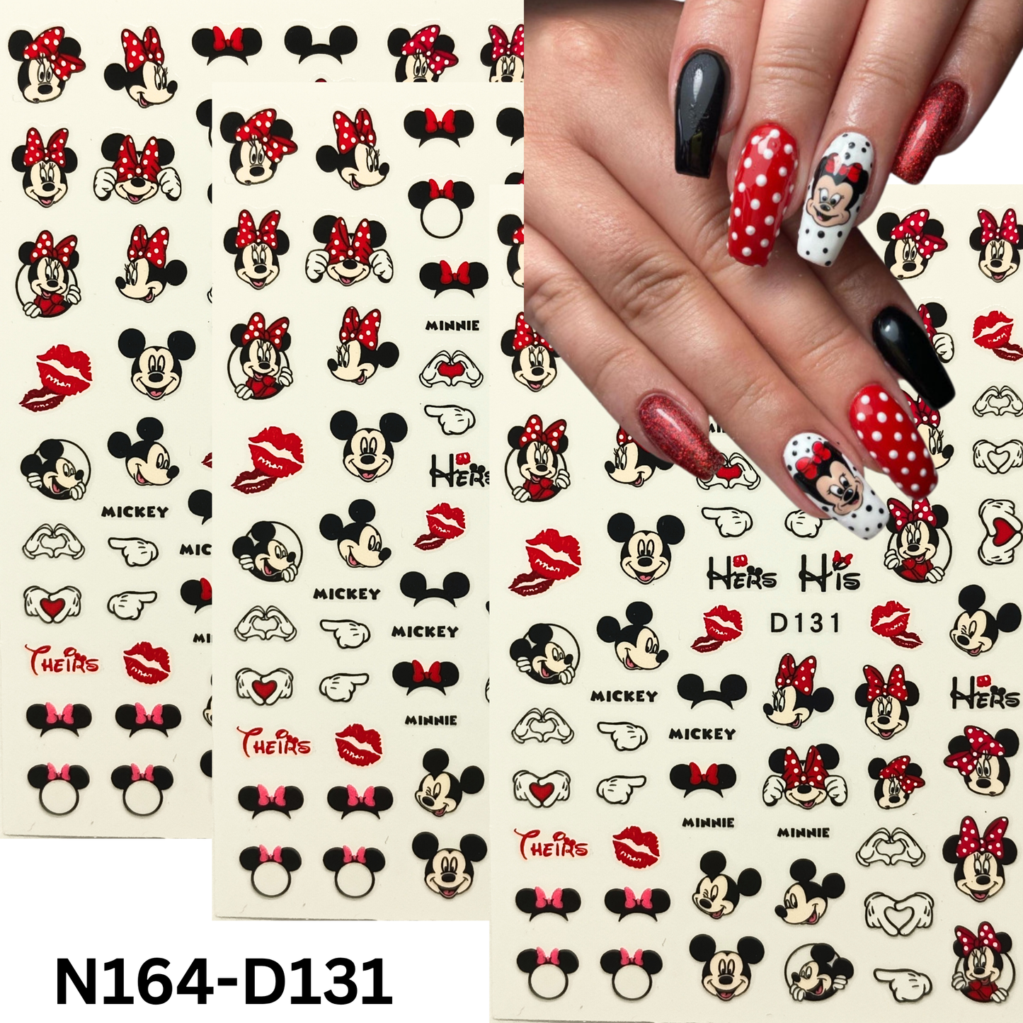 Mickey & Minnie Mouse Nail Stickers – 3D Nail Art for Party or Daily Wear