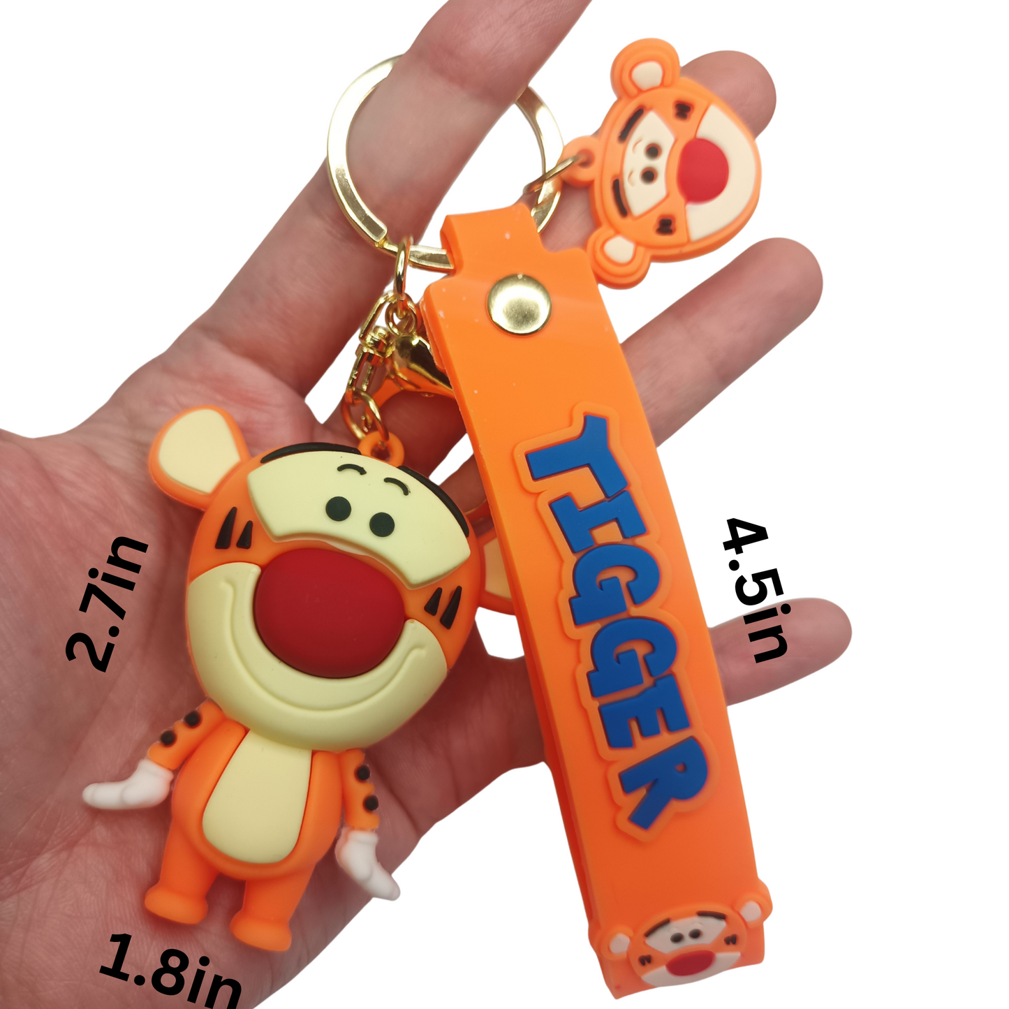 Cute Tigger Keychain with Strap – Cartoon Bag Charm & Gift Idea