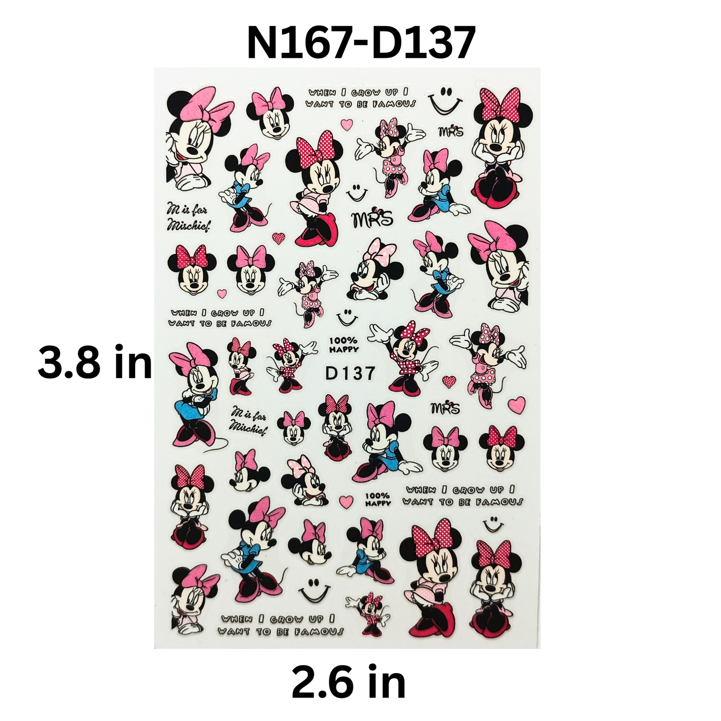 Cartoon Mickey & Minnie 3D Nail Stickers – Easy Peel & Stick Nail Decor