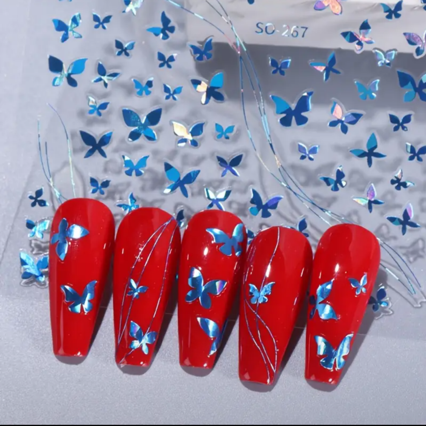3D Butterfly Nail Stickers ā Self-Adhesive Nail Art Decals for Manicure & DIY Nail Design ā Multi-Color Butterfly Nail Stickers