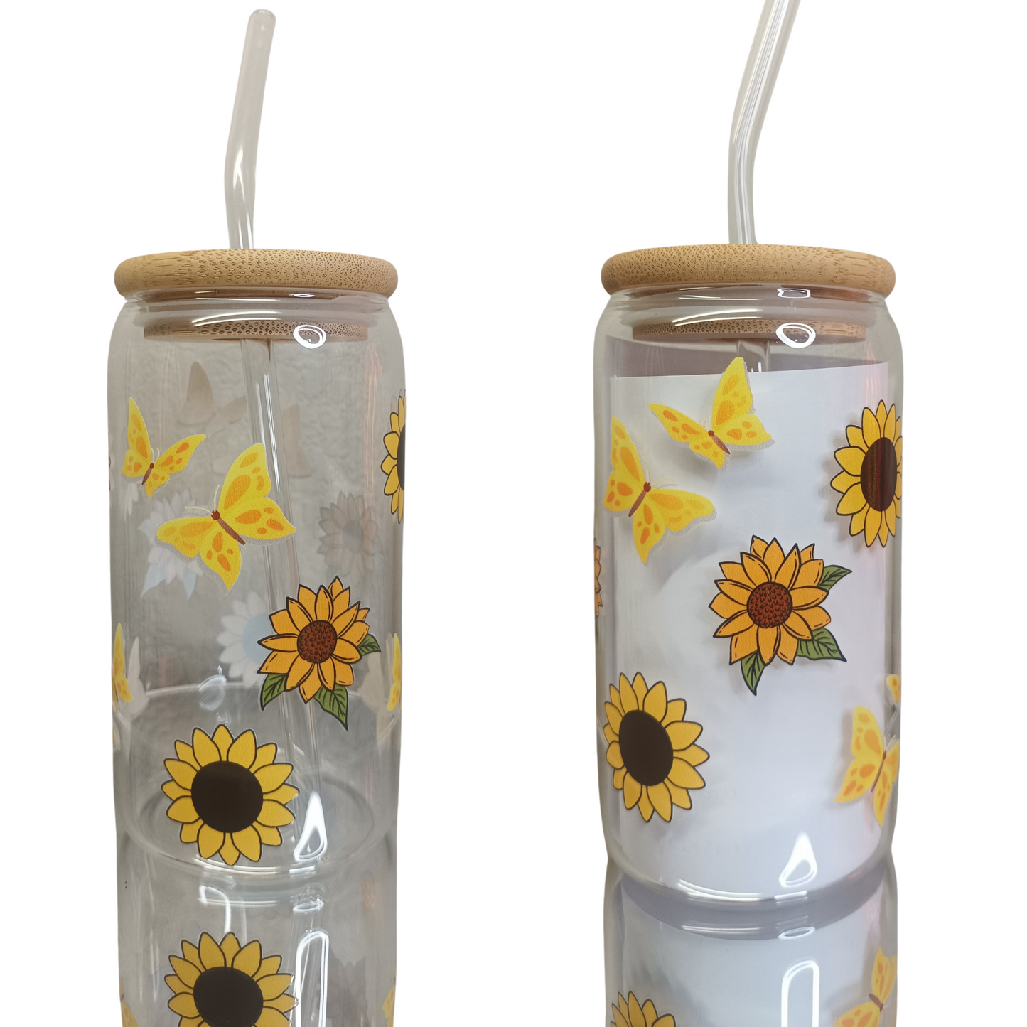 Sunflower Dream Glass Cup, Glass Cup 16oz & 20oz Custom Glass Tumbler, Customizable Drinkware, Clear Glass Mug, Unique Gifts for Her