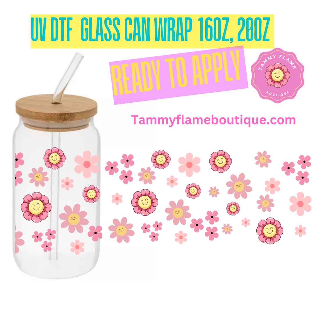 Love in Bloom 16oz, 20 oz UV DTF Cup Wraps Bottles & Glassware