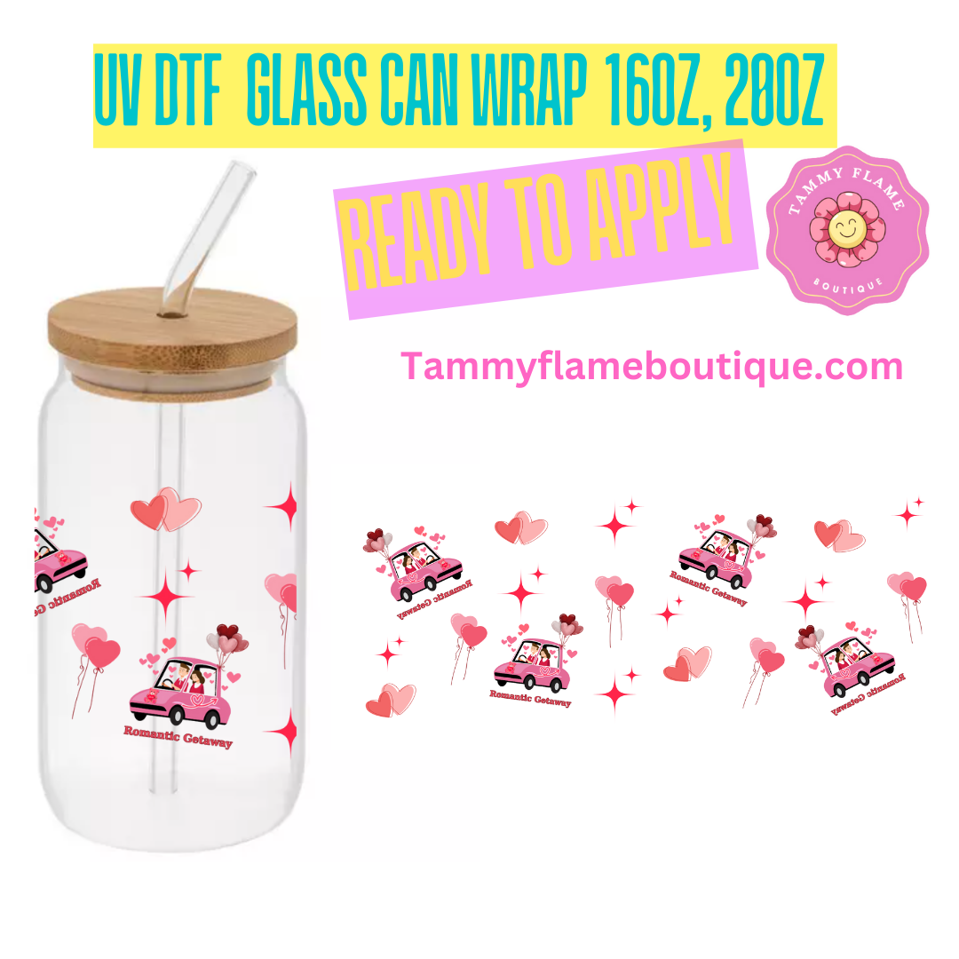 Romantic Gateway 16oz, 20 oz UV DTF Cup Wraps Bottles & Glassware