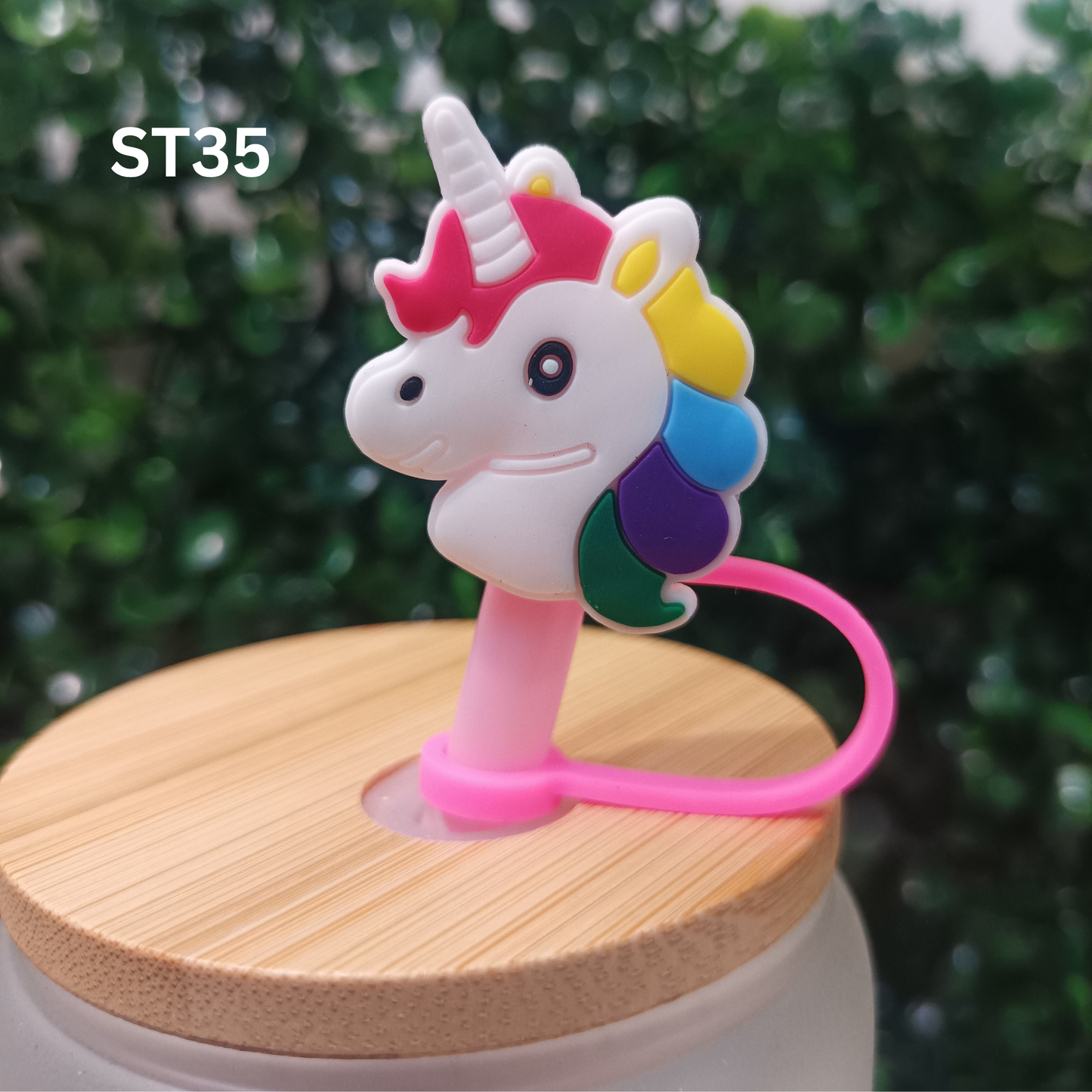 Unicorn Straw Toppers 8mm – Magical Reusable Silicone Covers for Tumblers & Cups | Cute & Whimsical Drink Accessories