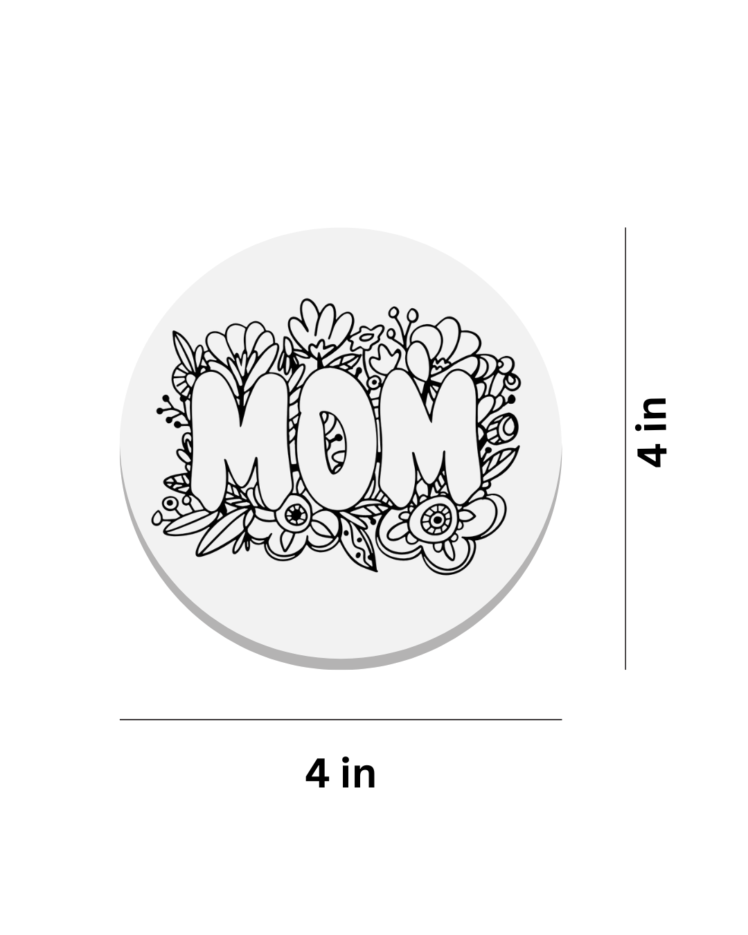 Ceramic Coaster Set of 2 Floral Mom Coaster Gift Idea , Mothers Day Gift