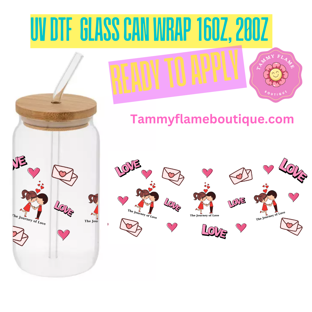 The Journey Of Love 16oz, 20 oz UV DTF Cup Wraps Bottles & Glassware