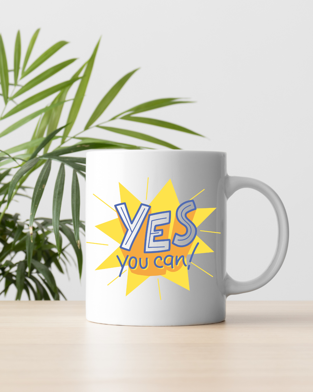 Yes You Can Coffee Mug 12oz Ceramic Mug and Coaster