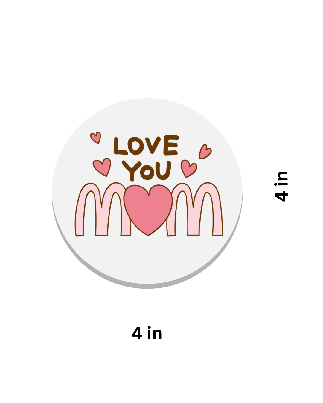 Mom Mug and Coaster Set, Cute Love You Mom Design Mothers Day Gift