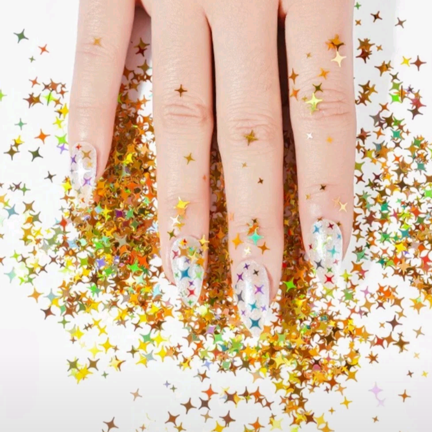 12 Color set 3D STAR Nail Glitter Sequins, Nail Art design, nail Flakes